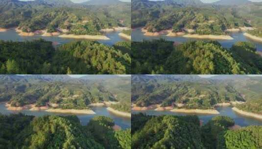 无人机航拍水库景观高清在线视频素材下载