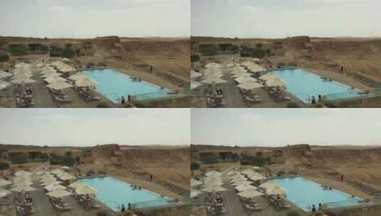 沙漠里的游泳池高清在线视频素材下载