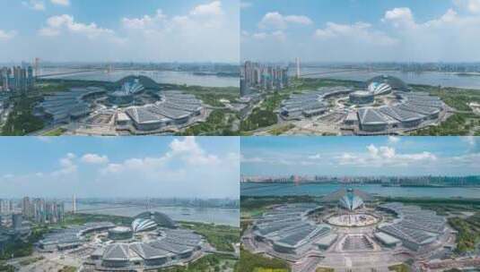 武汉国博中心延时大景高清在线视频素材下载