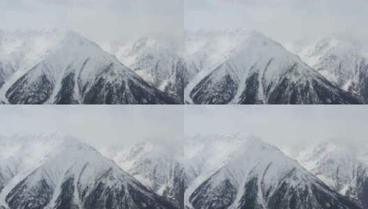 航拍冬天的帕隆藏布江雪景高清在线视频素材下载