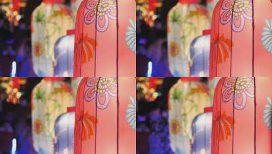 新春新年元宵节临沂沂州古城游客观赏花灯高清在线视频素材下载