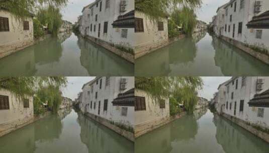 苏州木渎古镇里的人文建筑风景高清在线视频素材下载
