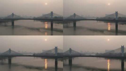 黄昏落日下的桥梁高清在线视频素材下载