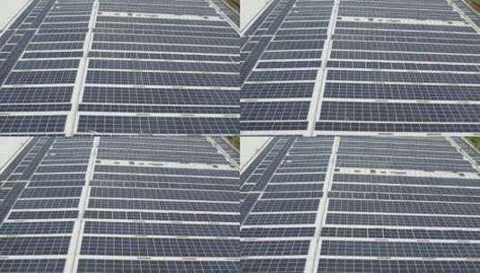 航拍上海厂房楼顶太阳能板高清在线视频素材下载
