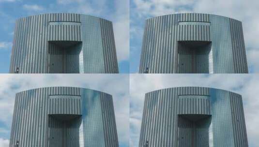 城市建筑大厦玻璃幕墙反射蓝天白云高清在线视频素材下载