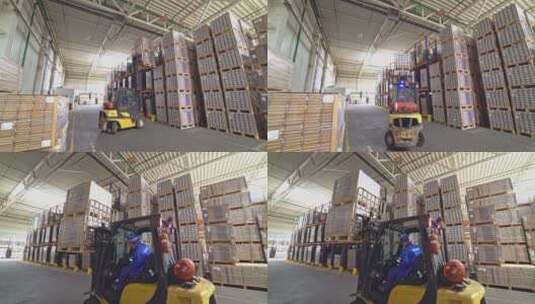 现代工业工厂的货物物流储备车间高清在线视频素材下载