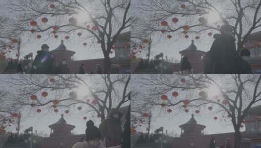 北京胡同过年街景气氛 春节街景氛围高清在线视频素材下载