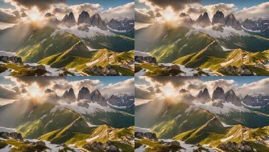 壮丽雪山自然风光全景高清在线视频素材下载