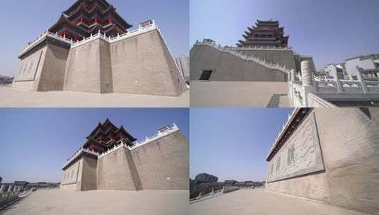 咸阳清渭楼美术博物馆建筑风光高清在线视频素材下载