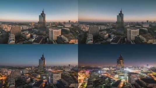 竖版6K空镜南京地标紫峰大厦日夜交替变化高清在线视频素材下载