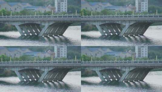 4k小县城人居环境生活车人城市唯美桥河高清在线视频素材下载