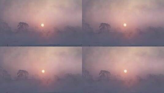雾凇岛延时摄影04高清在线视频素材下载