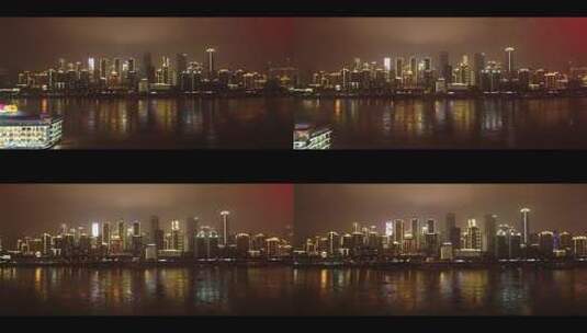 重庆北滨路南滨路CBD夜景和江景高清在线视频素材下载