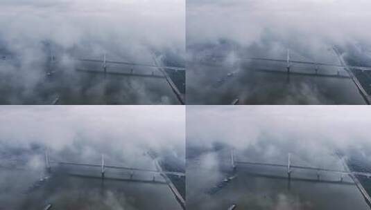 武汉平流雾航拍4k高清在线视频素材下载