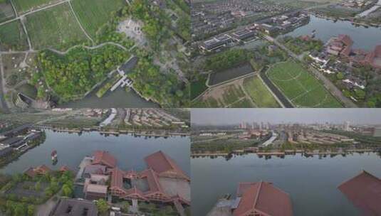 上海松江广富林航拍高清在线视频素材下载