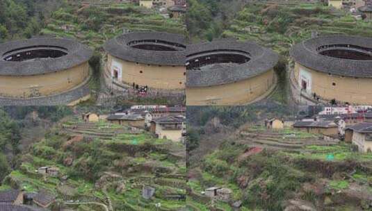 福建永定初溪土楼群高清在线视频素材下载