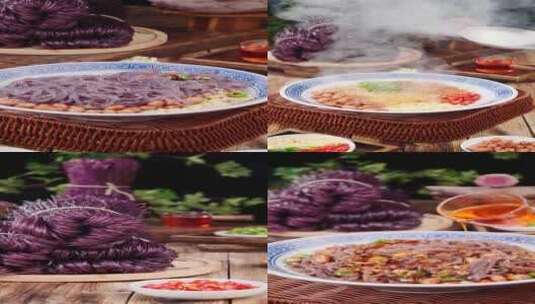 手工紫薯粉条高清在线视频素材下载
