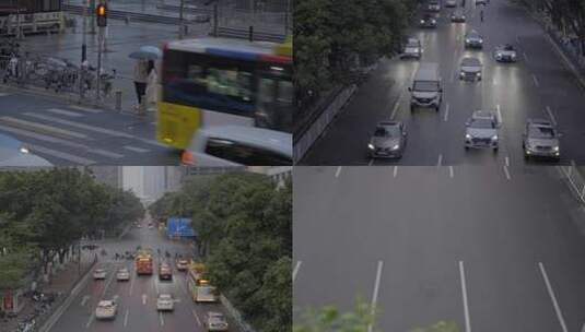 广州天河林和西雨天交通红绿灯高清在线视频素材下载