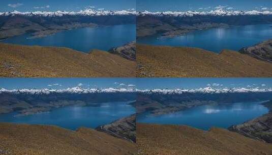 高山湖平静的湖面高清在线视频素材下载