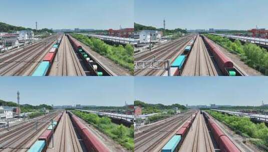 火车货运站航拍高清在线视频素材下载