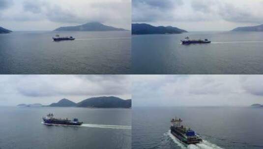 珠海海岛五月跟拍远航货船一高清在线视频素材下载