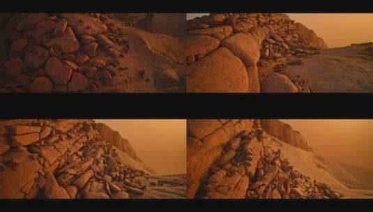 FPV穿越机无人机航拍撒哈拉沙漠高山日落高清在线视频素材下载