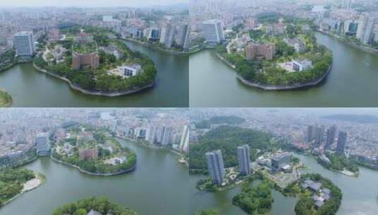 阳江市城区鸳鸯湖及城市楼群03高清在线视频素材下载