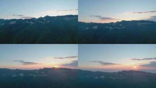 桂林山水重叠山影下的夕阳高清在线视频素材下载