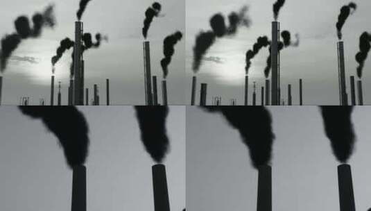 工业污染烟筒废弃排放高清在线视频素材下载