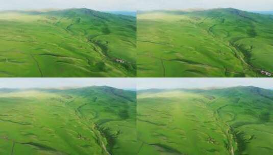 新疆伊犁河谷草原绿色生态农业自然风光航拍高清在线视频素材下载