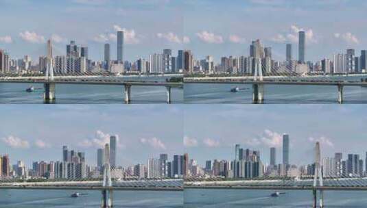 4K航拍长沙银盆岭大桥高清在线视频素材下载