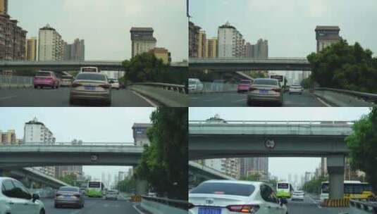 开车行驶在长沙道路第一视角城市驾驶汽车高清在线视频素材下载