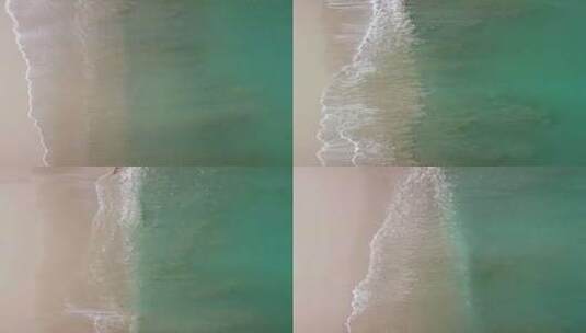 美丽荒芜海滩和海浪的天线高清在线视频素材下载