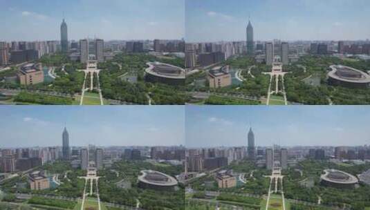 江苏常州城市风光城市建设航拍高清在线视频素材下载