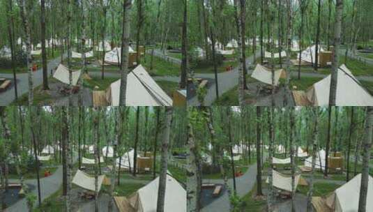 户外露营营地 营地酒店 森林营地高清在线视频素材下载