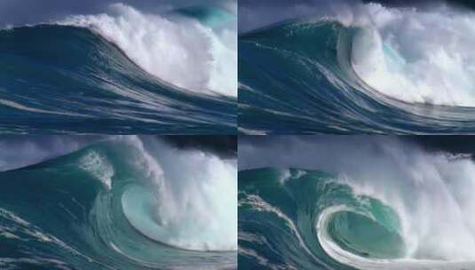 震撼巨大的海浪冲击高清在线视频素材下载