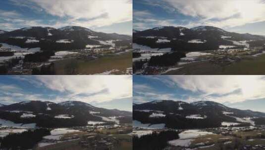 无人驾驶飞机飞越奥地利的瑞士阿尔卑斯山高清在线视频素材下载