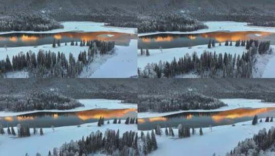 新疆喀纳斯神仙湾喀纳斯湖倒影高清在线视频素材下载