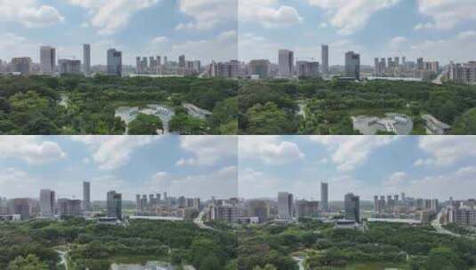 东莞市中心公园航拍高清在线视频素材下载