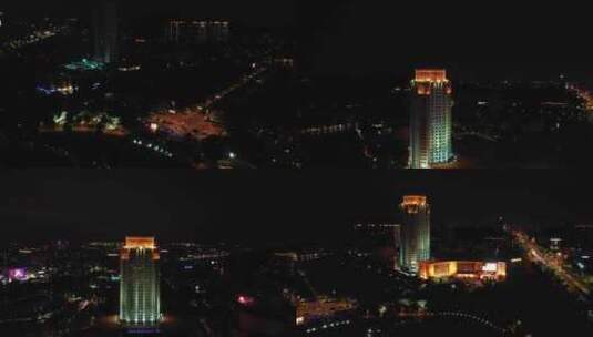 台州市椒江区，市民广场夜景高清在线视频素材下载