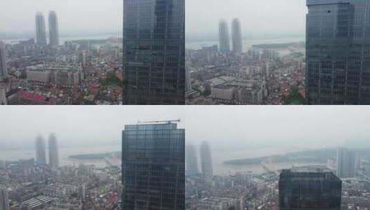 4K武汉烟雨 城市风光航拍高清在线视频素材下载