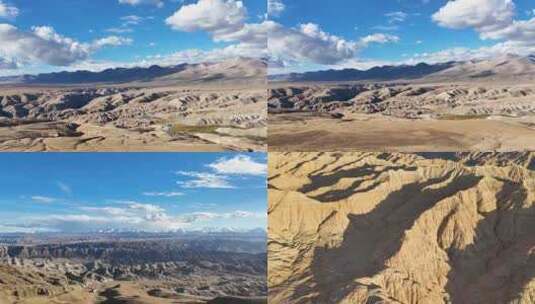 航拍西藏札达土林沙丘壮阔风光高清在线视频素材下载