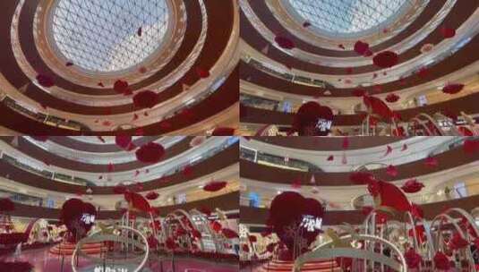 万悦城商城玫瑰花装饰场景设计美陈3高清在线视频素材下载