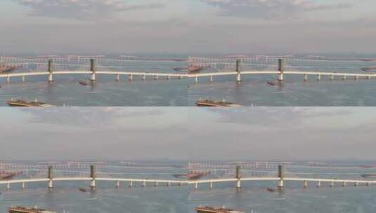 横琴大桥航拍高清在线视频素材下载
