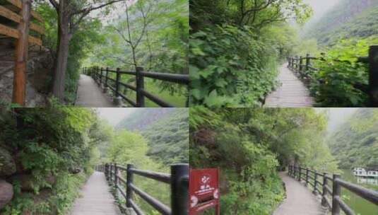 北京双龙峡自然风景区走廊视频素材高清在线视频素材下载