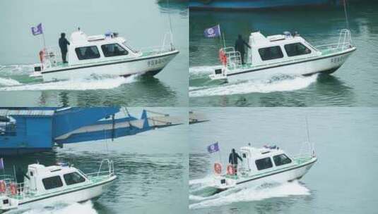 湖北荆州中国渔政巡逻船高清在线视频素材下载