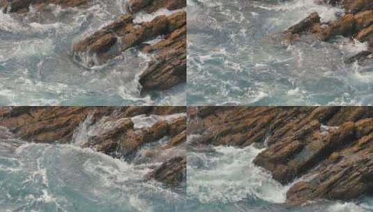 海边岩石海浪高清在线视频素材下载