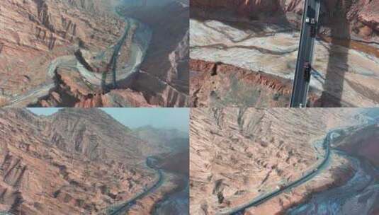4K航拍新疆南段的独库公路壮丽景色高清在线视频素材下载