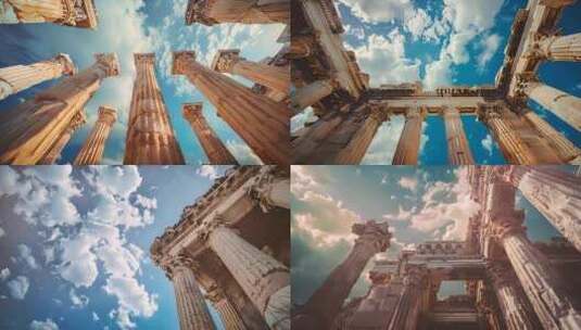 希腊古迹遗址高清在线视频素材下载