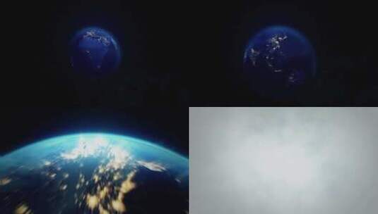 宇宙飞入地球穿梭云层3K高清素材高清在线视频素材下载